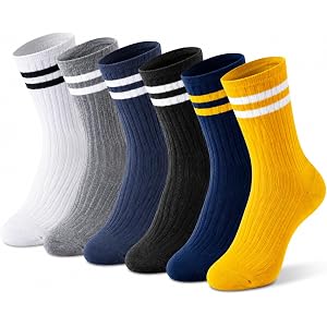 GHJFGF Men Casual Calf Socks - Color Cute Cotton Crew Socks - Soft Above Ankle Sock Colorful