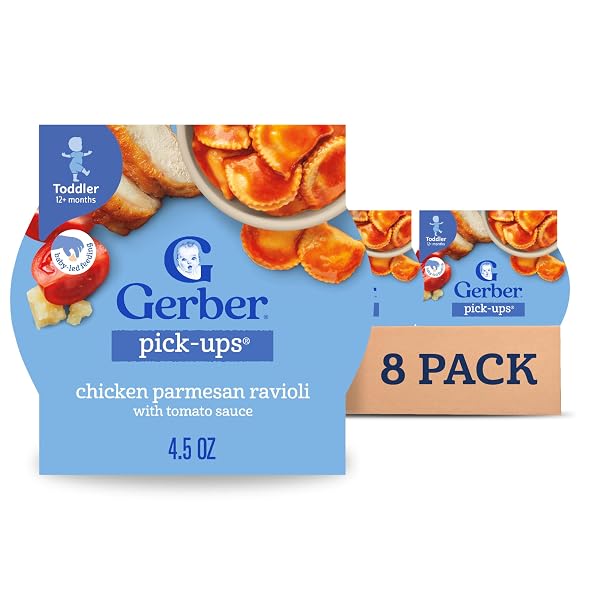 GERBER TODDLER FOOD, CHICKEN PARMESAN RAVIOLI PICK-UPS, MEALTIME...