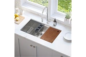 Cozzivita 32in Undermount Workstations Kitchen Sinks - 11 Gauge Stainless Steel Sink 10inch Deep Worktation Sink with Cutting Board and Accessories