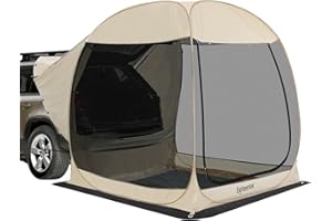 EIGHTEENTEK All Weather Camping Screen Tent/SUV Tent, Outdoor Pop Up Tent for Camping with Shelter Mesh & Waterproof PVC, Instant Tent Screen House Portable for Car SUV Van Camping