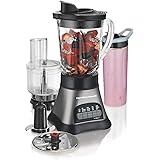 Hamilton Beach Wave Crusher Blender with 40oz Jar, 3-Cup Vegetable Chopper, and Portable Blend-In Travel Jar for Shakes and S
