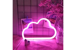Pink Cloud Neon Light Signs Cloud Neon Lamps LED Cloud Shaped Neon Signs Battery or USB Powered Neon Night Lights Pink Cloud 