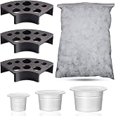 Emalla 303Pcs Tattoo Ink Caps Kit Tattoo Ink Cups Container Tattoo Supplies | 3Pcs Black Tattoo Ink Cups Holder with 300Pcs Mixed Tattoo Ink Cap 100 Small 100 Medium 100 Large Plastic Tattoo Caps for Ink