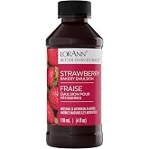 LorAnn Oils Strawberry Emulsion &amp; Flavoring For Baking | Better Than Strawberry Extract For Cookies, Cakes, Drinks, Icing, Pasteries - Gluten Free, Water-Based, USA-Made, 4 Fl Oz