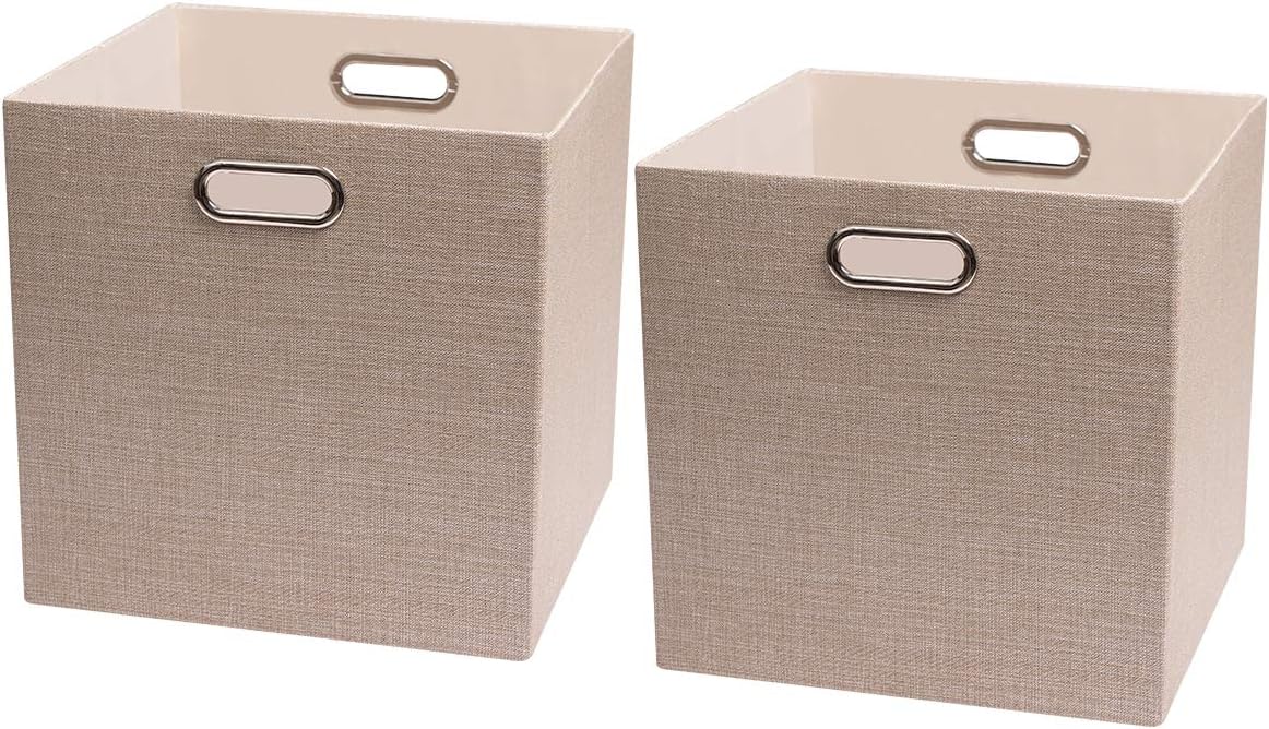 Posprica Storage Boxes, 33×33cm Collapsible Storage Cube Basket Bins