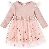 PATPAT Baby Girl Dress Christmas Winter Toddler Birthday Party Tulle Long Sleeve Tutu Dresses 3-24 Months Clothes