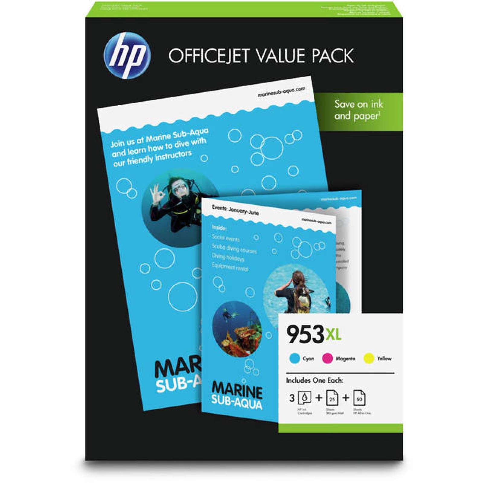 HP 1CC21AE 953XL Officejet Value Pack, Cyan, Magenta and Yellow, Multipack