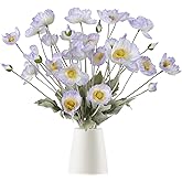 INSUNSIX Artificial Poppies,8PCS Purple Poppy Silk Flowers Faux Poppy Flowers for Wedding Party Table Centerpiece Arrangement(Light Purple)