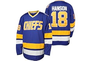 QCBW Men Hanson Brother 16 Jack 17 Steve 18 Jeff Charlestown Chiefs Stitched Movie Hockey Jerseys