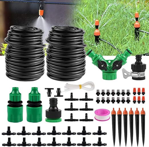 Eterbiz Diy Kit D Irrigation 30m Systeme D Arrosage Automatique Systeme Goutte Debit D Eau Irrigation Pour Jardin Patio Serre Potager Pelouse Amazon Fr Jardin