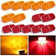 VINAUO Trailer Marker LED Clearance Lights, 14X Double Bullseye 7 Red & 7Amber 12 LED Side Marker Light Indicator 4x2 Inch Ti