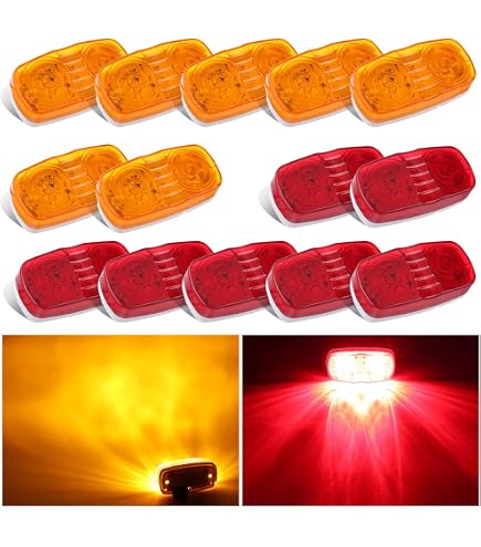 Optronics MCL0032RBBP - Feu De Gabarit LED Rouge à Montage En Saillie Avec Réflecteur - Éclairage Durable Camion