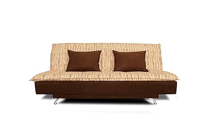 Adorn India Lancia 3 Seater Sofa Cum Bed Digitel Print (Brown & Beige)