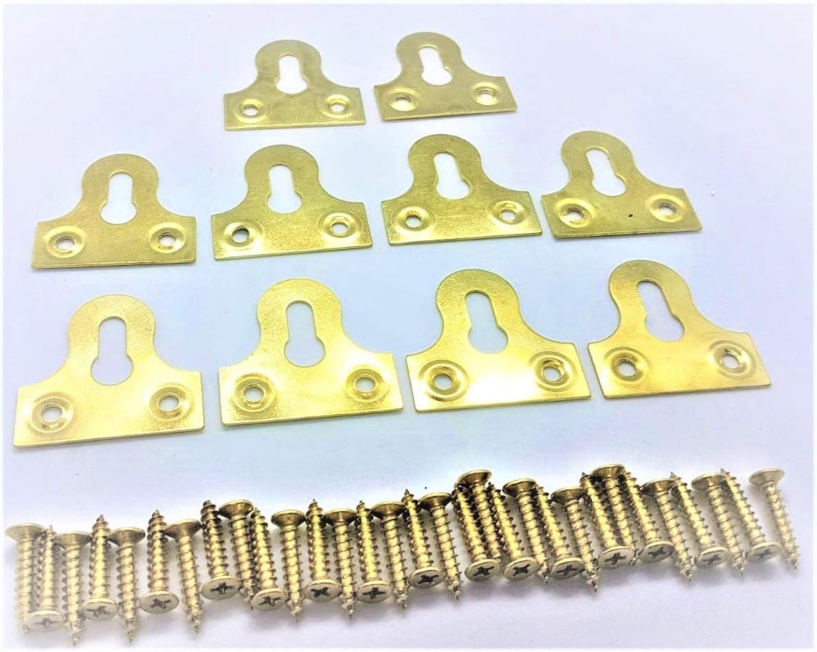 Remi Tools Ltd Mirror Picture Glass Frame Hanging Brackets 10 Brass ...