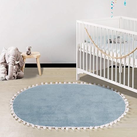light blue nursery rug