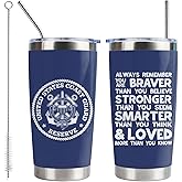 Coast Guard Gifts - 2Pcs Coast Guard Stainless Steel Insulated Tumblers with Lid and Straw,Inspirational Military Gifts for Coast Guard 20oz Tumbler,Military Deployment Gift (2pcs COAST GUARD)