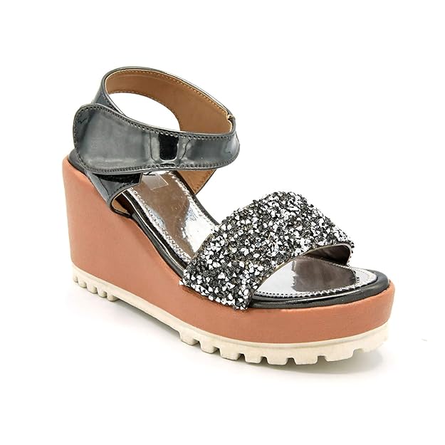 Buy JAZZY juniors Gunmetal Girls Heels at Amazon.in