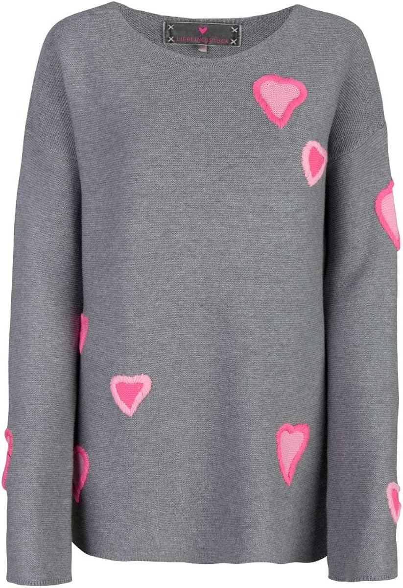 pullover grau mit herzen