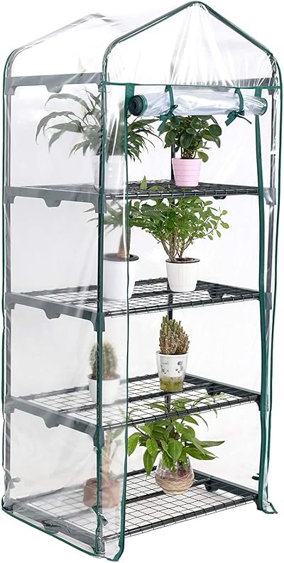 RAM 4 Tier Walk In Greenhouse Compact Grow House with Roll Up Door