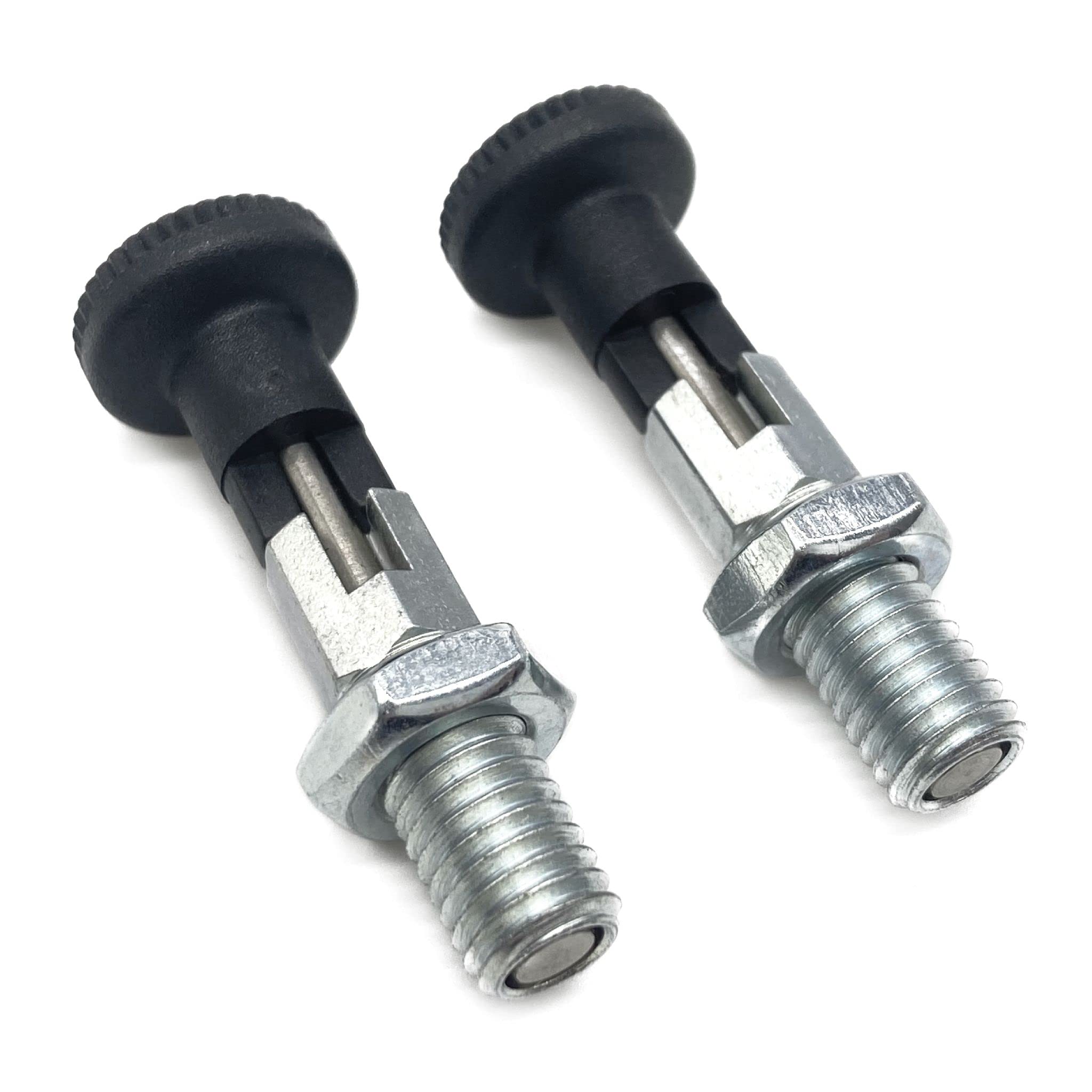 Locking Bolt with Locking Lock M8 x 16 mm, Spanner Width 8 mm, Spring Latch, Securing Bolt Diameter 5 mm, Galvanised Steel, Pack of 2