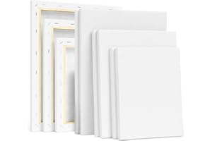 JENJEN TRADITION Pre Stretched Canvas Bulk Pack Blank Canvases for Painting Assorted Size Pre-Stretched Canvases 11x14 8x10 5x7 White Canvas Boards for Painting for Kids Artist Canvas Multi Pack of 9