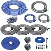 Recoil RCK0D1/0 Gauge Car Audio Dual Amplifiers CCA Wiring Installation Kit | True with OFC RCA Cable