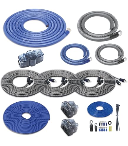 Set Cavi Amplificatore Auto 10 GA, 1500 W Per Subwoofer E Audio Auto, Kit Completo Con Fusibile - 4