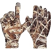 AUSCAMOTEK Duck Hunting Camo Gloves for Men with Touch Screen Fingers