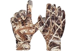 AUSCAMOTEK Duck Hunting Camo Gloves for Men with Touch Screen Fingers