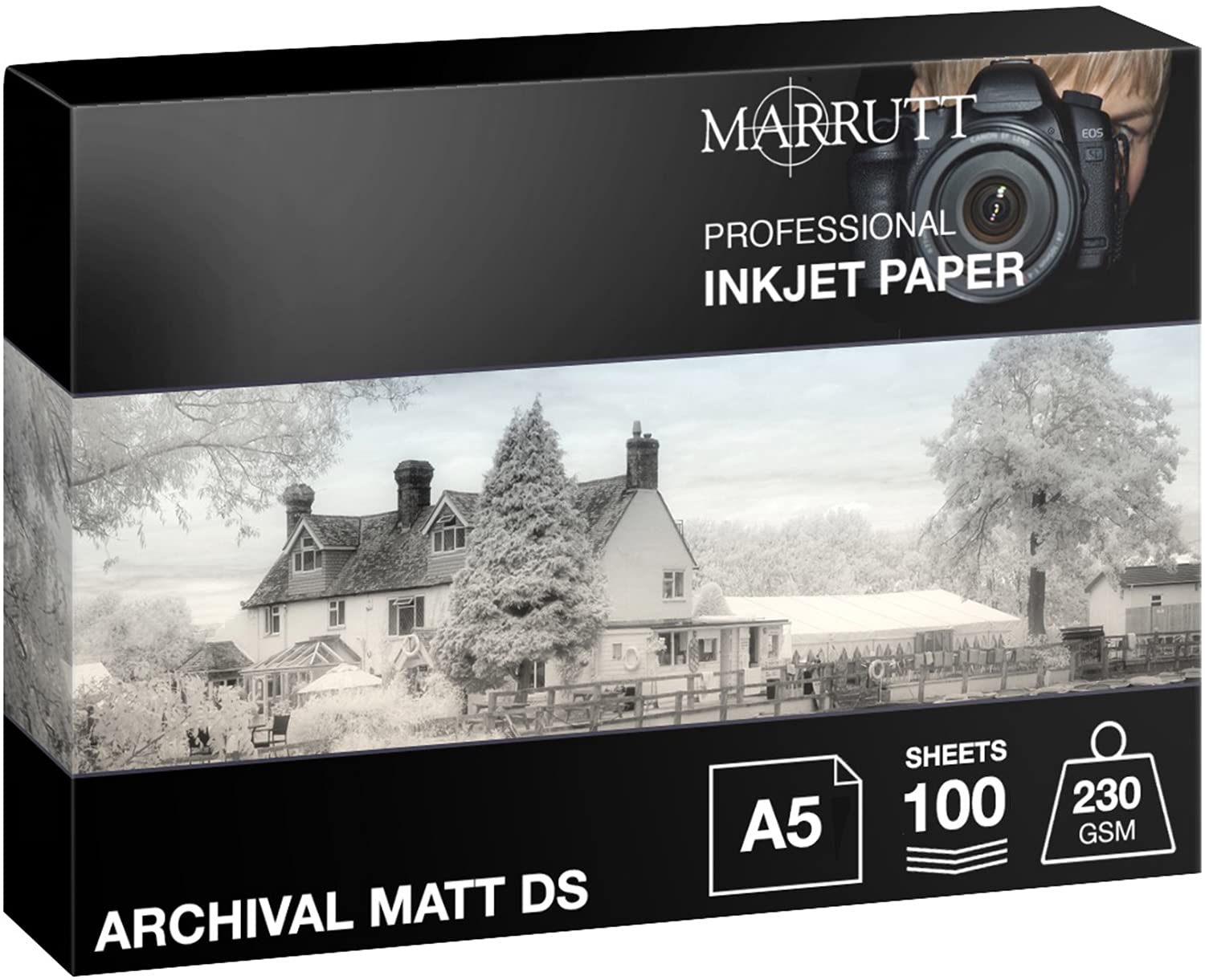 Marrutt 230gsm Archival Matt Double Sided Inkjet Photo Paper (A5-100 Sheets)