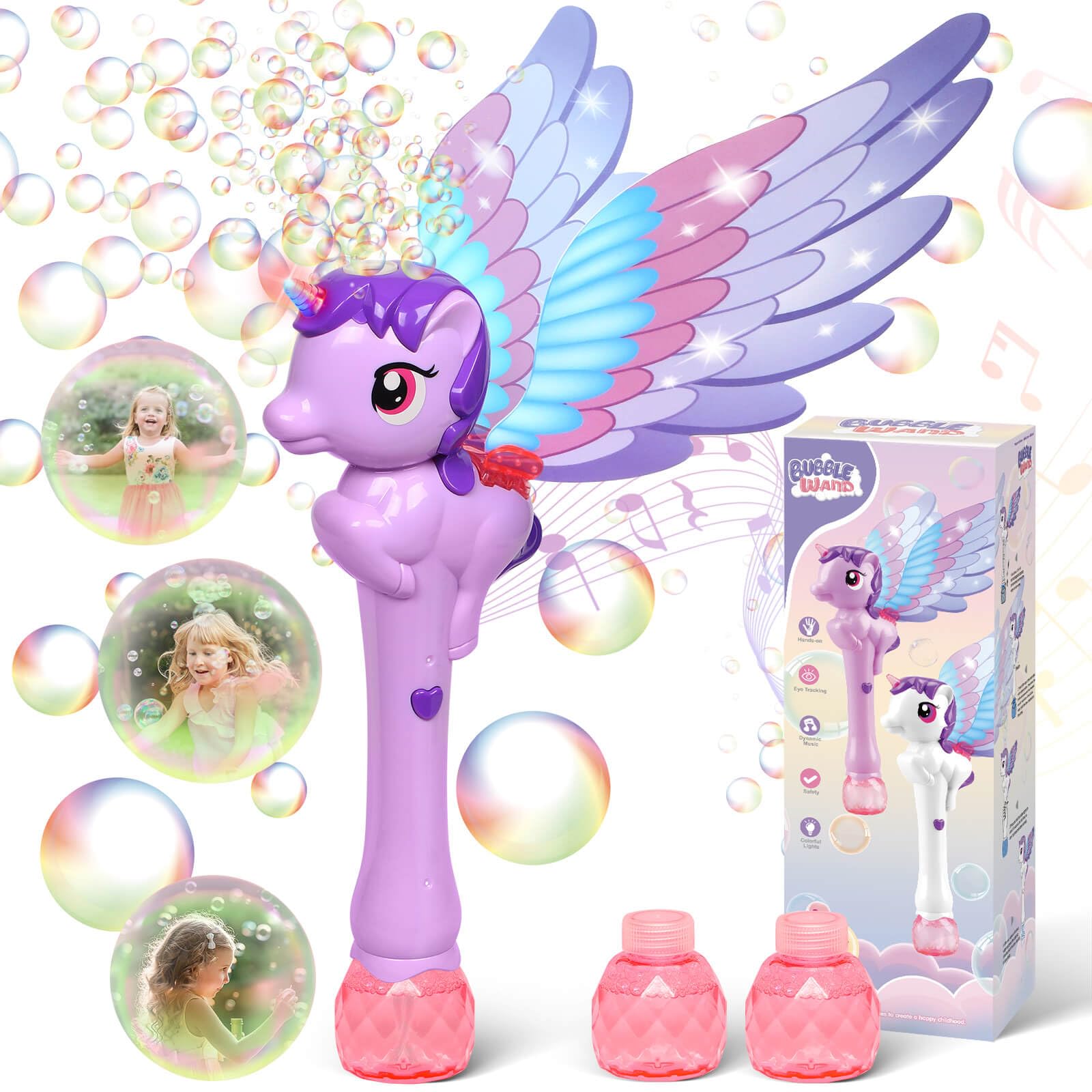Dolanus Toys for 3-8 Year Old Girls Kids: Unicorn Bubble Wand Bubble Machine Gifts for Age 3 4 5 6 7 8 Years Old Kids Birthday Presents Toy for Toddler Bubble Maker Outdoor Games Party Garden Toys