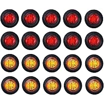 2Pcs Round Red/Amber Submersible LED Trailer Tail Lights Kit, Brake Li - Foto 8