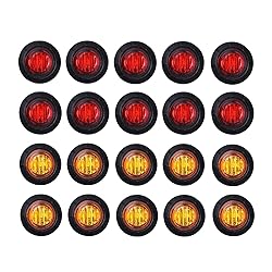 TMH 3/4 Inch Mount 10 pcs Amber + 10 pcs Red LED