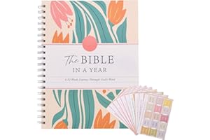 HUROUTD The Bible in a Year: A 52-Week Bible Study for Women – The Daily Walk Bundle with Spiral Bible in a Year, 52 Week in a Year Bible Study Workbook with Note Taking Space, and Bible in a Year Study Guide for Daily Reading Plan（8.27×11.69 Inches）