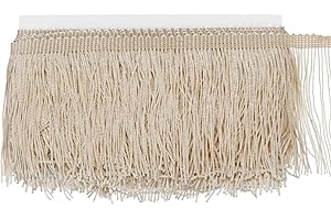 M METERXITY Chainette Fringe Trim, 10 Yards of 4" Polyester Braid Tassel Trim for DIY Crafts/Latin Dress/Lamp Shade Decoratio