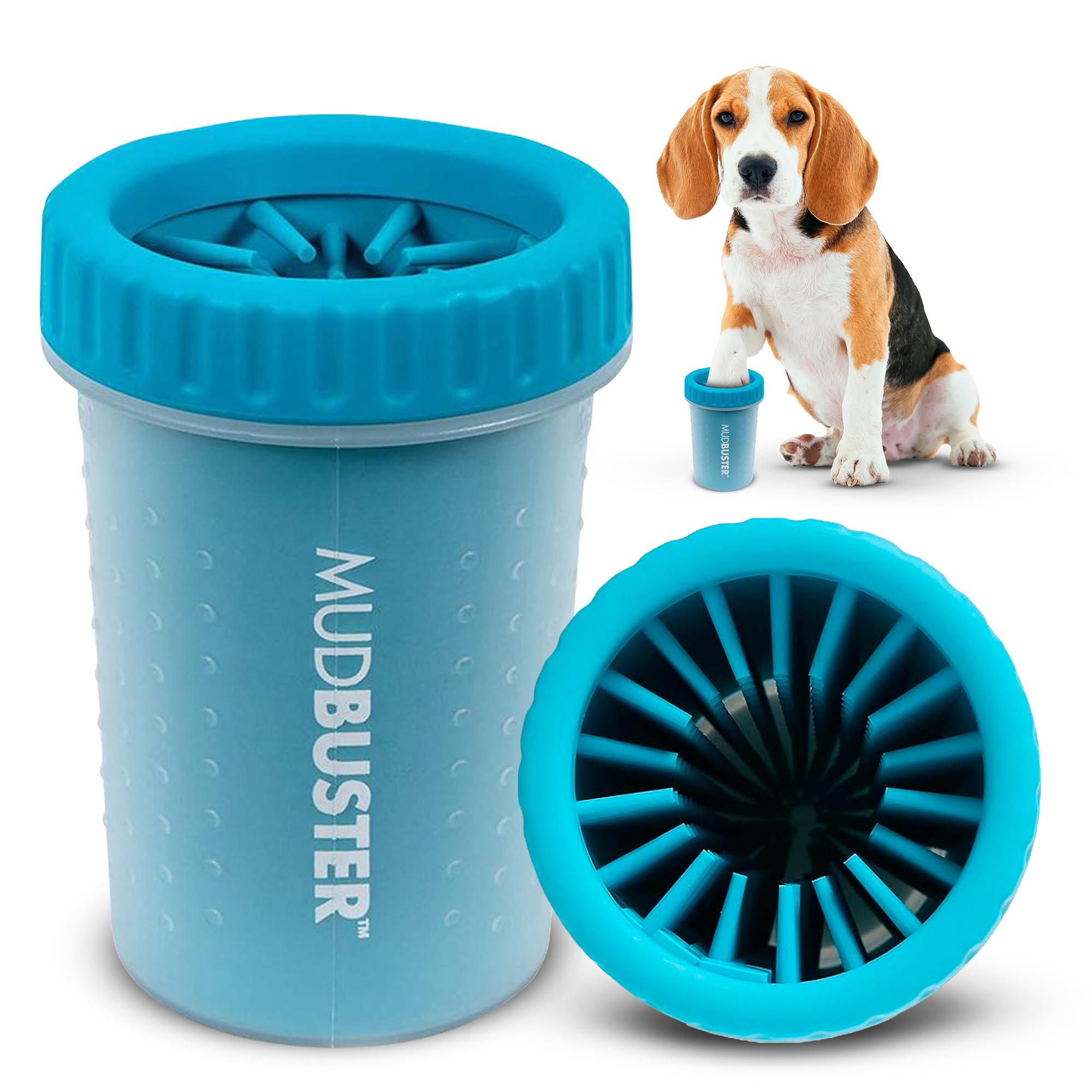 Dexas MudBuster Portable Dog Paw Cleaner, Medium, Blue