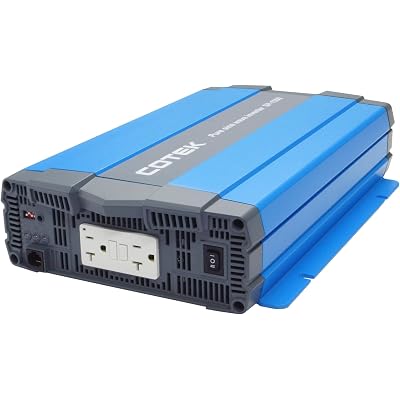 COTEK SP1500-112 1500 Watt 12 Volt Pure Sine Wave Inverter | Wide Input Voltage Range | Power ON / OFF Remote Control (Green Terminal) | Output Voltage and Frequency Selectable