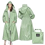 LAMA Womens Long Raincoats Rain Jacket Waterproof