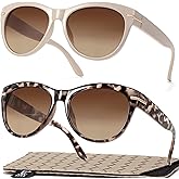 EASY READ 2 Pack Bifocal Reading Sunglasses for Women,Trendy Sunglasses Readers UV400 Protection