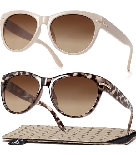 2 Pack Bifocal Reading Sunglasses for Women, UV400 Protection, Trendy Readers Amazon.com: EYEGUARD 2 Pack Bifocal Reading Sunglasses for  main image 2