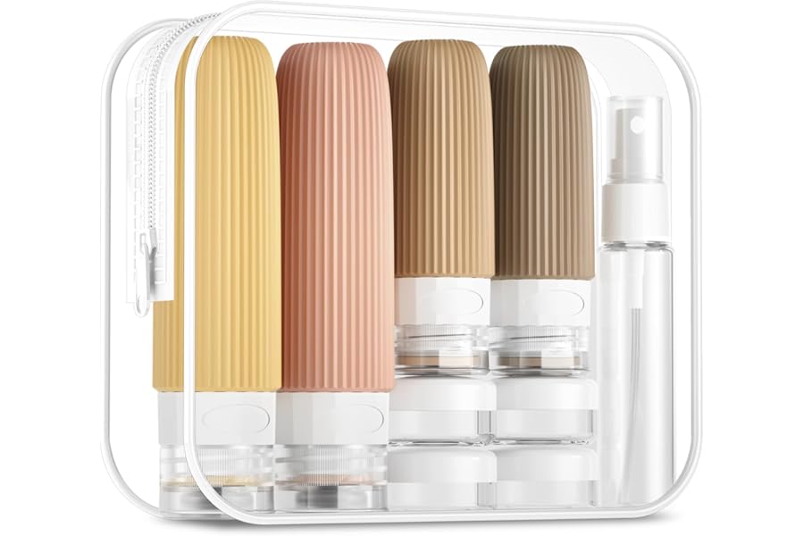 Mrsdry 16 Pack Travel Bottles Set, TSA Approved Leak Proof Silicone Squeezable Containers for Toiletries, Refillable Travel Accessories for Conditioner, Shampoo, Lotion & Body Wash Accessories