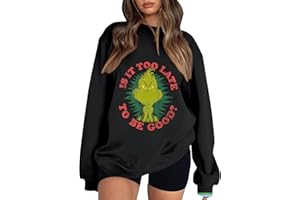 ZXCTKA Christmas Sweatshirts for Women Cute Christmas Graphic Long Sleeve Shirt Xmas Holiday Party Pullover Sweater Tops