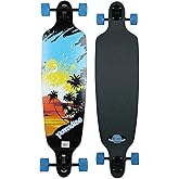 Paradise Longboard Drop Through Complete Cruiser Skateboard, Sun Splash, 9.75" x 39.75"