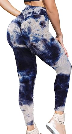 Amazon.com: POWERASIA High Waist Tie Dye Yoga Pants for Women, Ruched