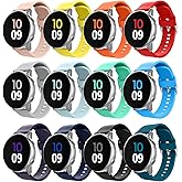12 Pack Bands Compatible with Samsung Galaxy Watch 7/FE/ 6/5/4 40mm 44mm,6 4 Classic 43mm 47mm 42mm 46mm,5 Pro 45mm,Active 2 Band,3 41mm,Gear Sport,20mm Soft Silicone Wristband Sport Straps Women Men