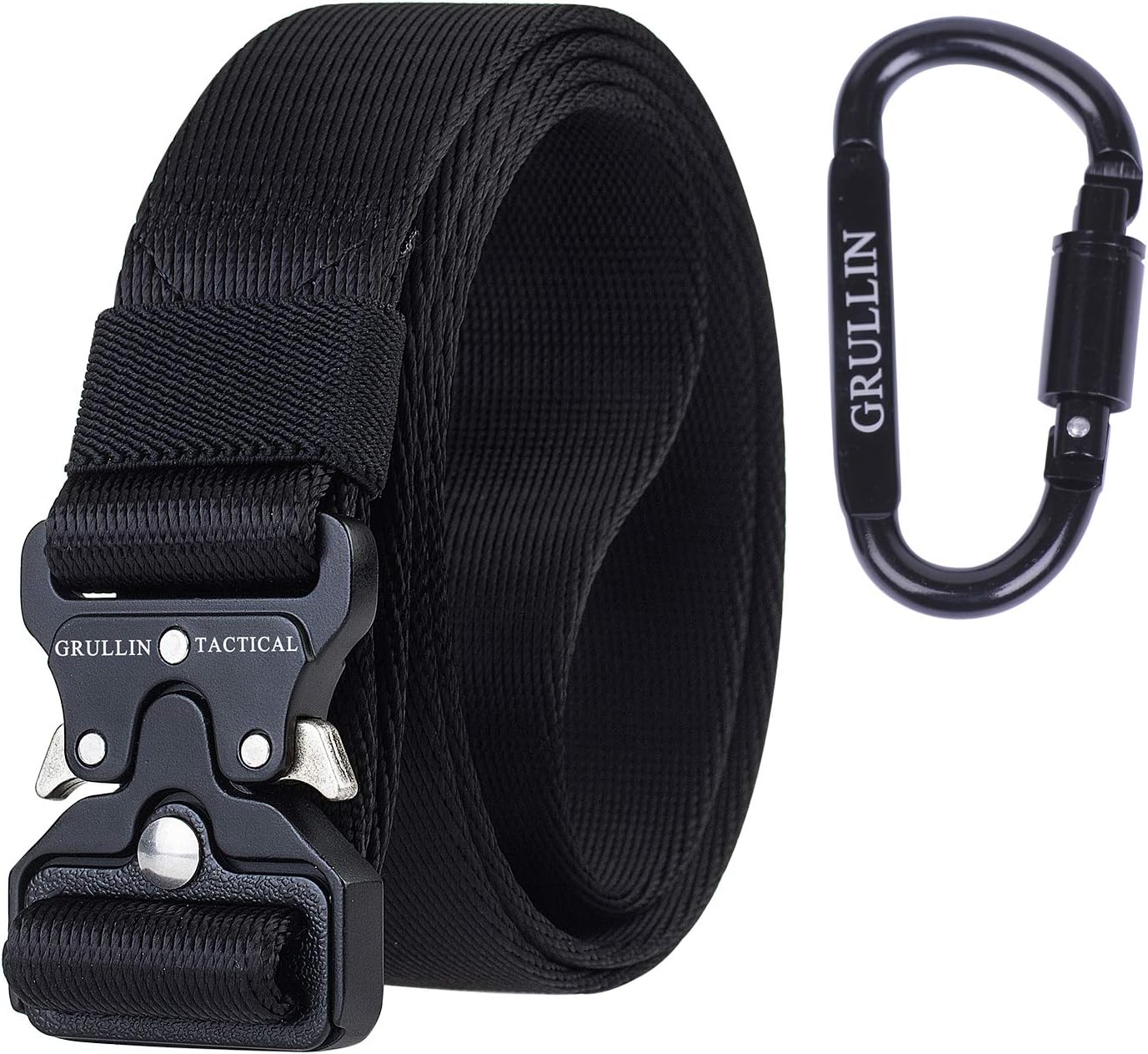GRULLINHeavy Duty Men Tactical Rigger MOLLE Belt Quick Release Metal Buckle Compact Military Web Nylon Outdoor Sport EDC CQB Operator Waist Band