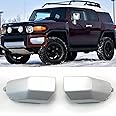 sosega Front Bumper End Pad Compatible with Toyota FJ 2007-2014Front Corner Bumper End Cap Replace for 52422-35030, 52423-35020 Pair LH & RH (Silver, Rear Bumper End Caps)