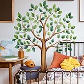 Mirabuy Large Green Tree Wall Decals, Watercolor Green Plant Tree Wall Stickers for Kids Bedroom Nursery Living Room Home Wall Decor, 39.4 x 43.5 inches