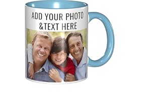Personalized Coffee Mug - Custom Photo, Text, Name or Logo Ceramic Mug, 11oz White - Unique Customizable Cup for Office & Hom
