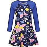 Girls One Piece Swimsuits Long Sleeeve Swim Dress for Kids Girls Hawaiian Skirted Bathing Suits Summer Swimwear 3-16 Years